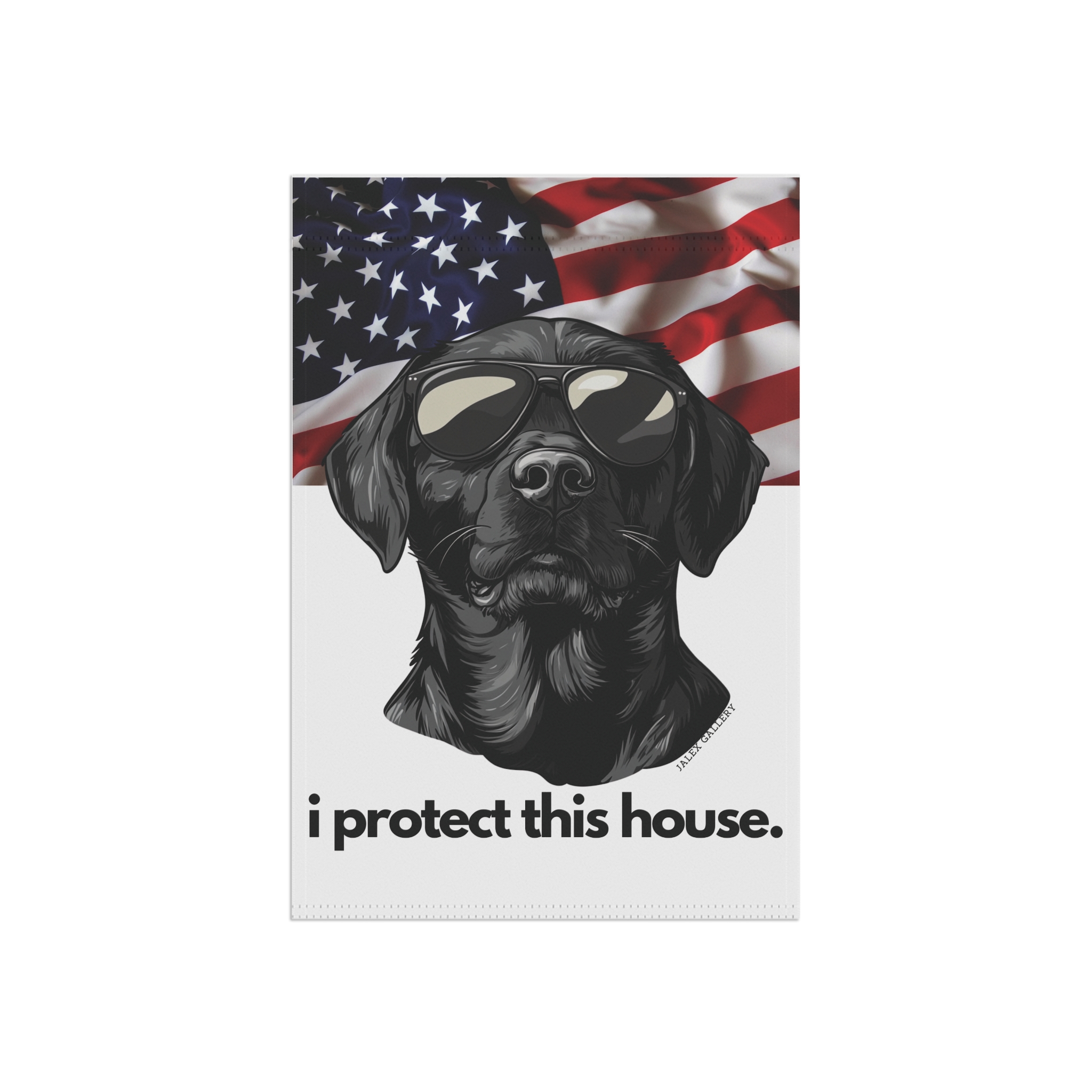 Black Labrador Flag, Garden Flag, I Protect This House, Patriotic, USA, United States, American, House Flag, Banner, Printed Bot - Image 3