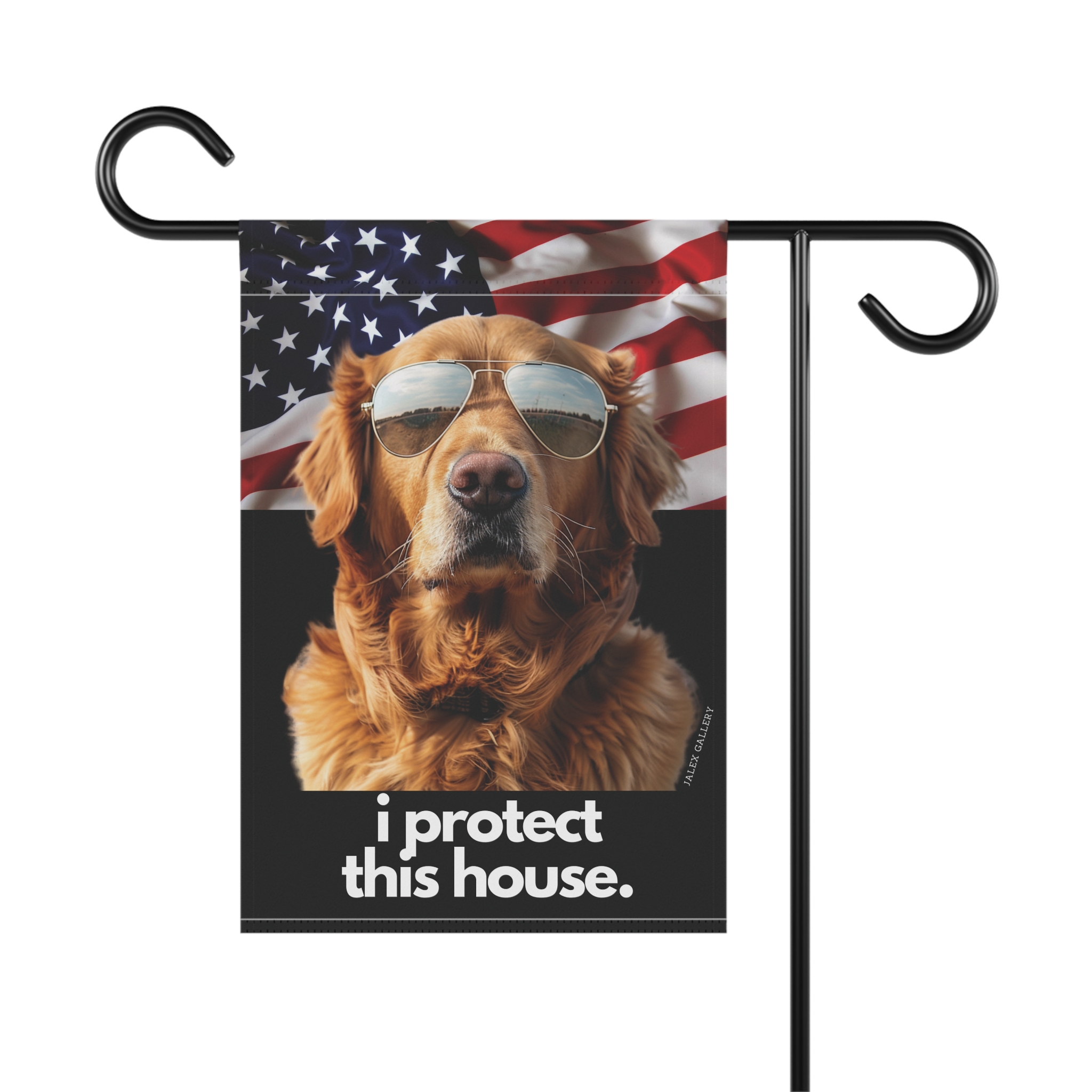 Golden Retriever Flag, Garden Flag, I Protect This House, Patriotic, USA, United States, American, House Flag, Printed Both Sides - Image 2