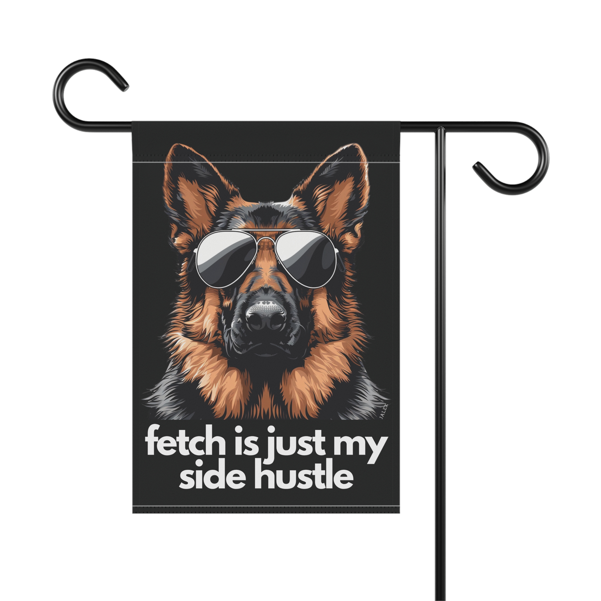 German Shepherd Flag, Garden Flag, Fetch Is Just My Side Hustle, House Flag, Banner, Gift, Dog Lover, Printed on both sides - Image 2