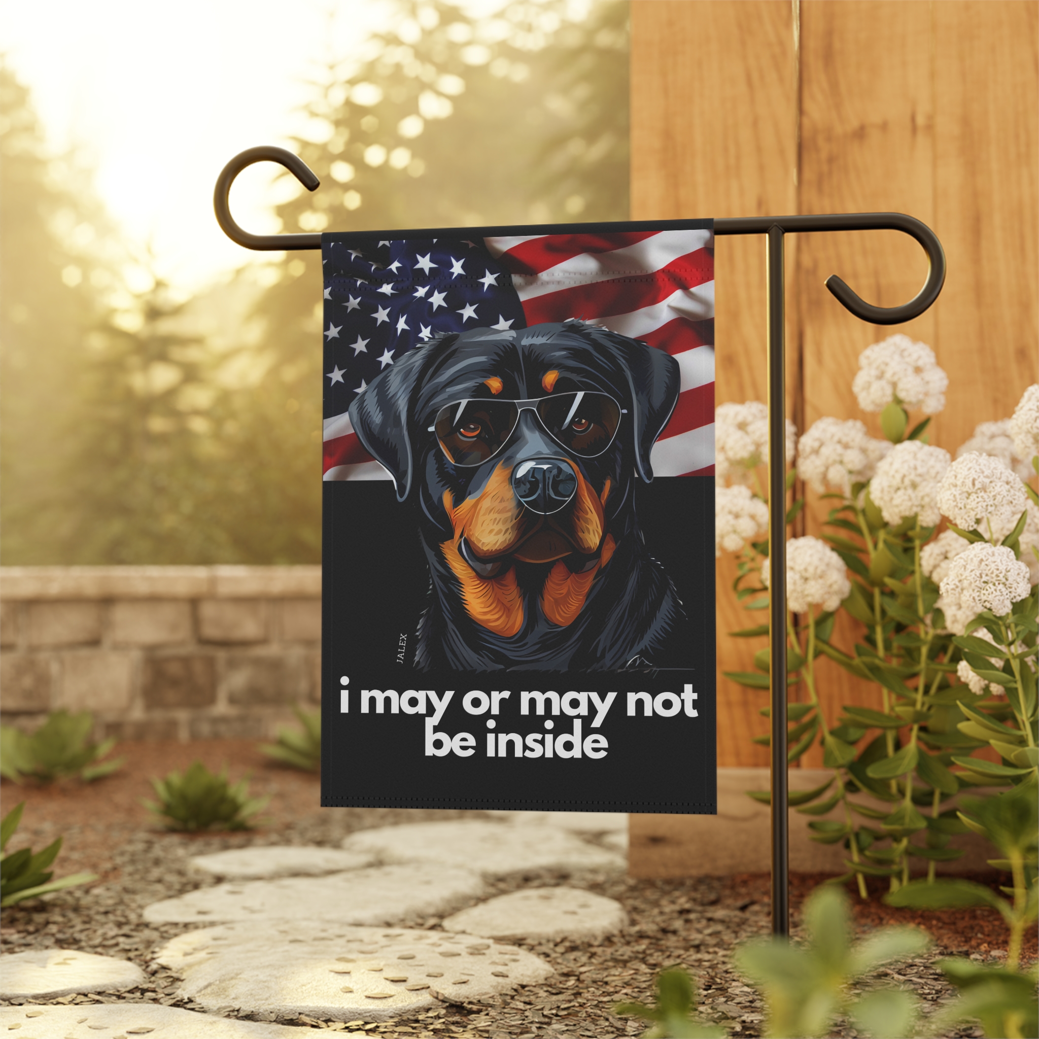 Rottweiler Flag, Garden Flag, I May or May Not Be Inside, Patriotic, USA, United States, American, House Flag, Banner, Printed Both Sides - Image 4