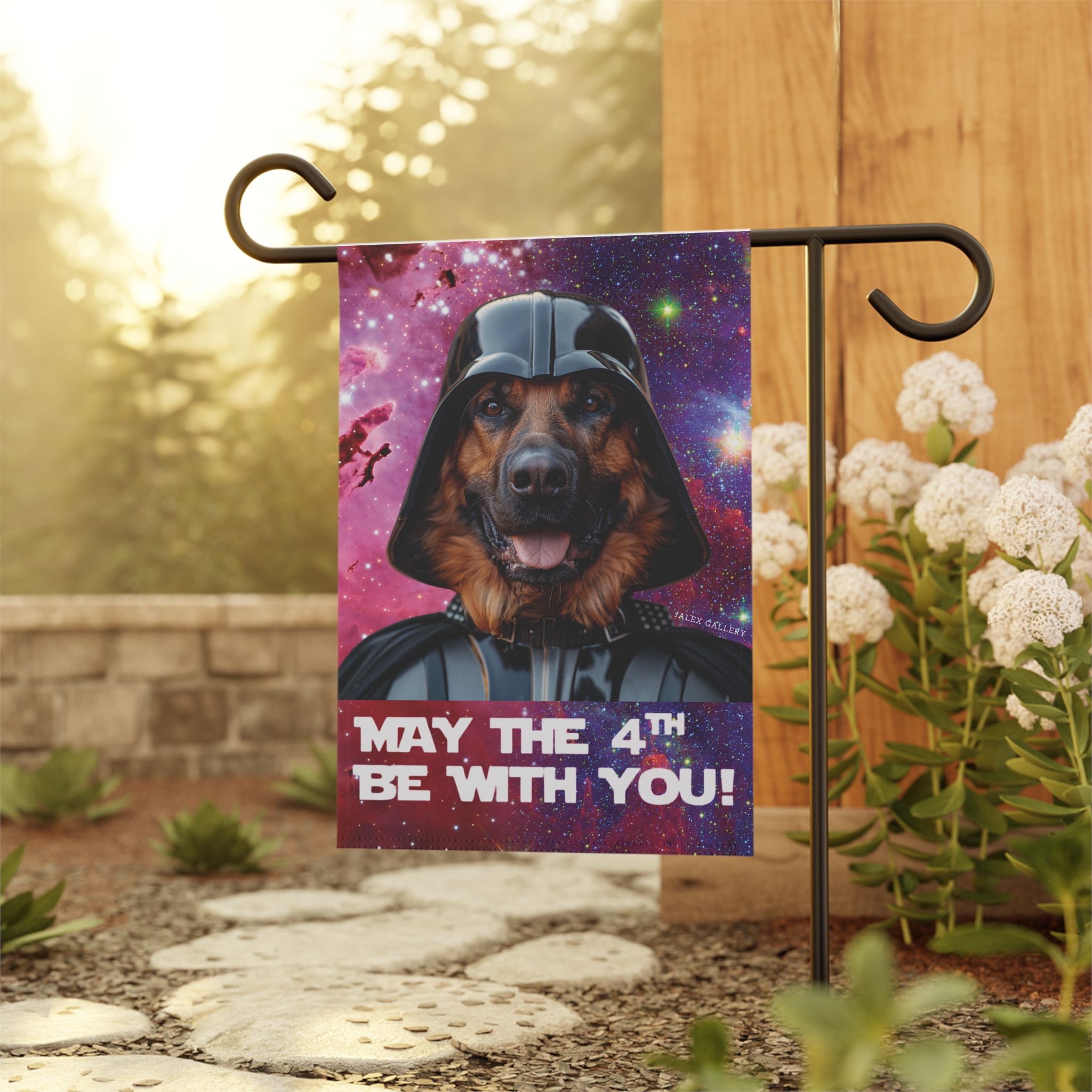 German Shepherd Flag, Garden Flag, May The 4th Be With You!, Star Wars, House Flag, Banner, Printed Both Sides, Gift, Dog Lover - Image 4