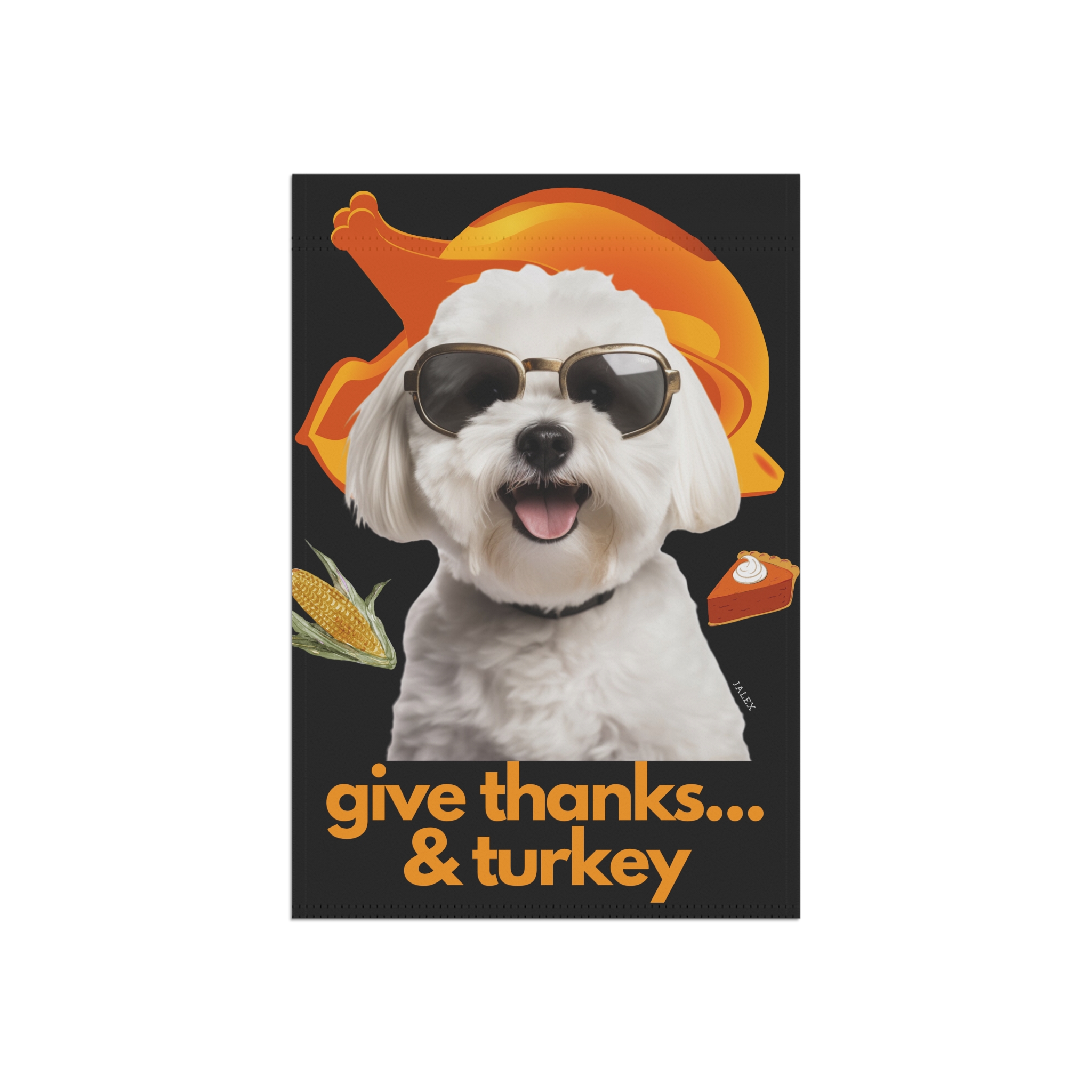 Maltese Flag, Garden Flag, Give Thanks & Turkey, House Flag, Banner, Printed Both Sides - Image 4
