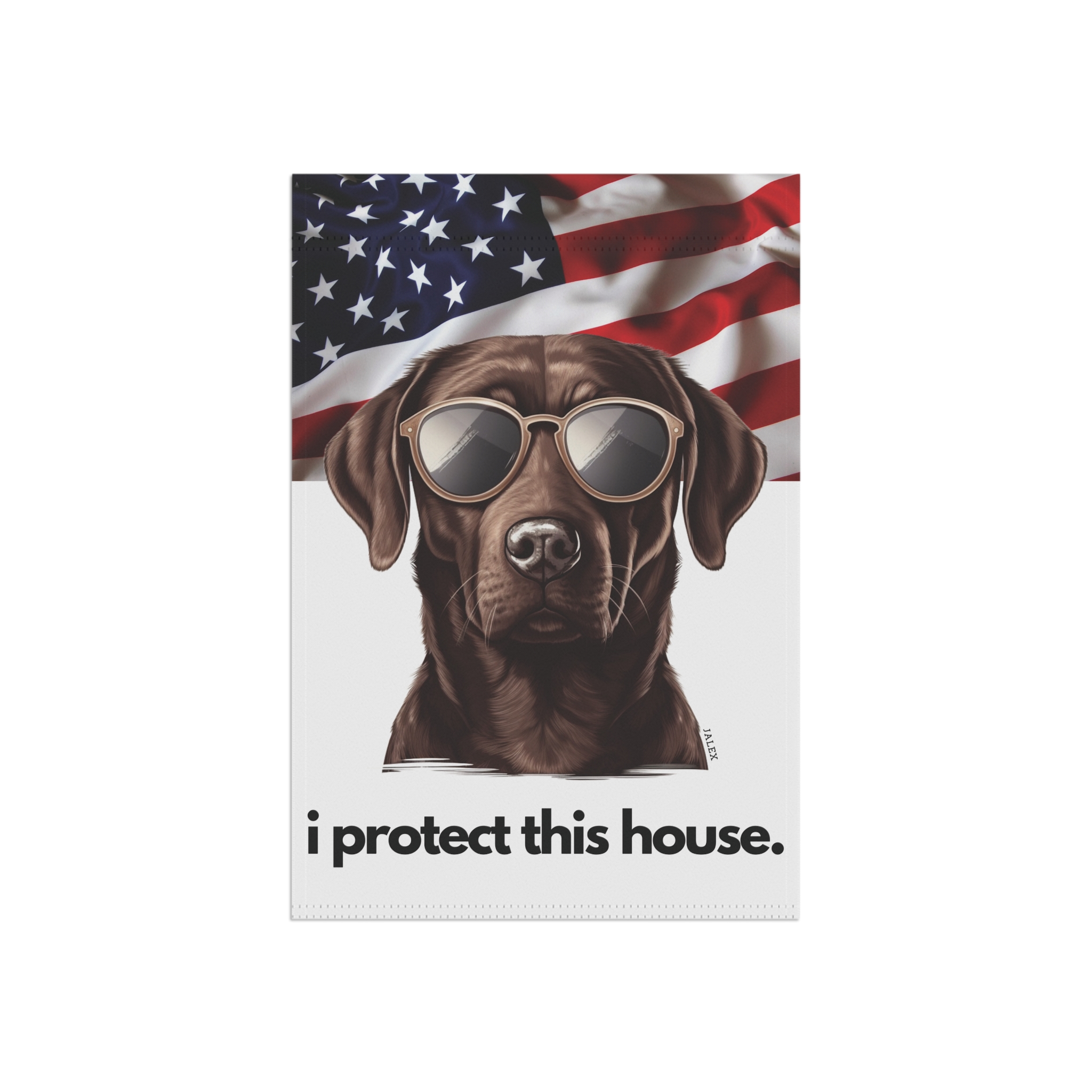Chocolate Labrador Flag, Garden Flag, I Protect This House, Patriotic, USA, United States, American, House Flag, Banner, Printed Bot - Image 3