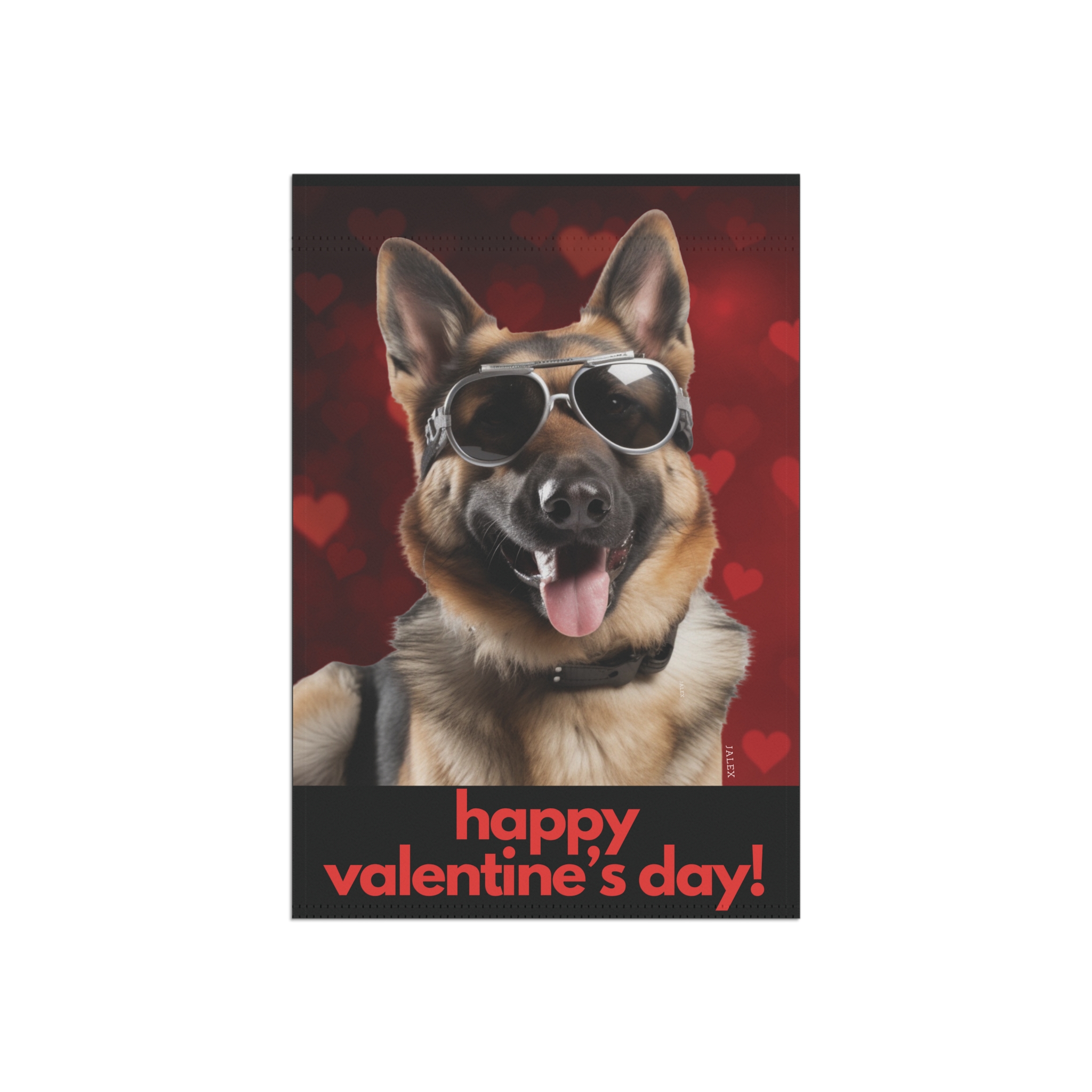 German Shepherd Flag, Garden Flag, Happy Valentine's Day, House Flag, Banner, Printed Both Sides - Image 3