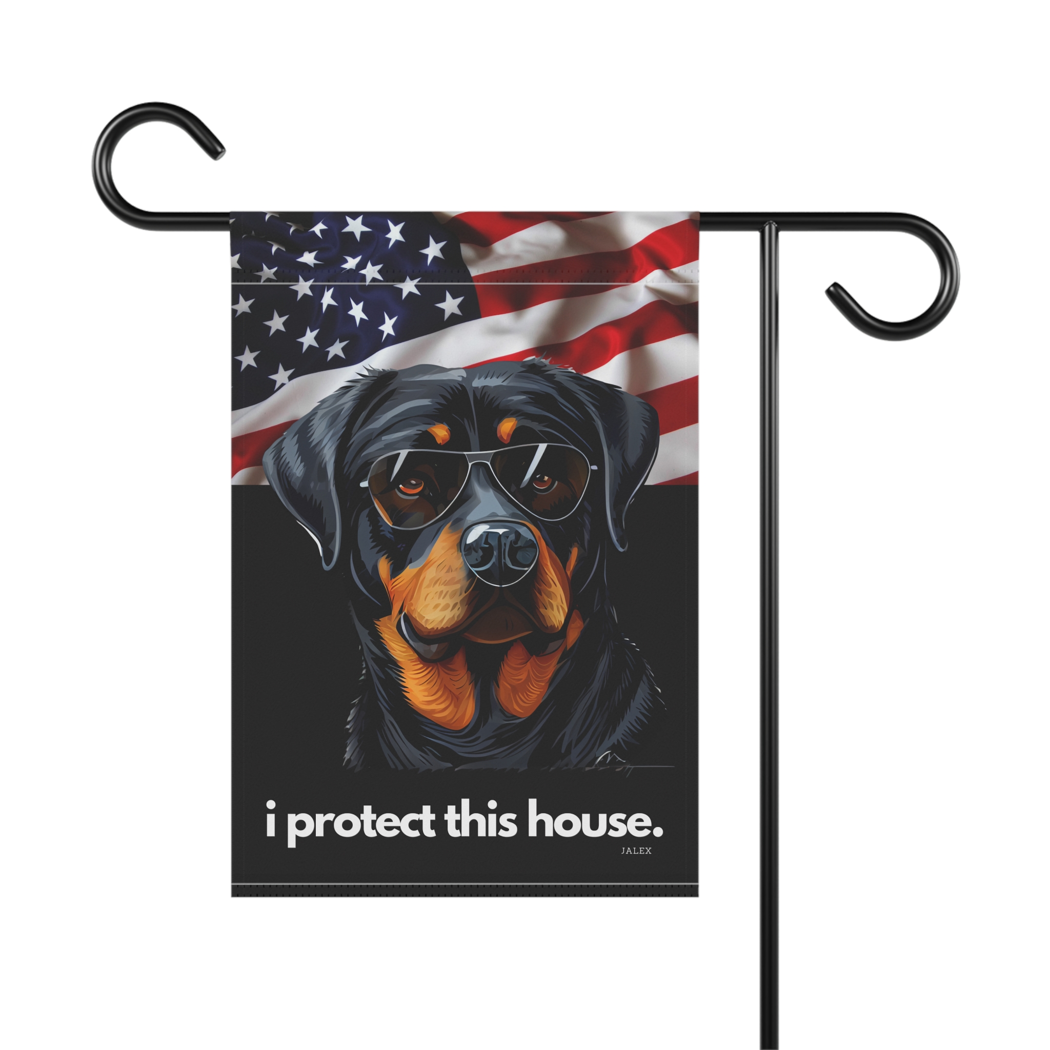 Rottweiler Flag, Garden Flag, I Protect This House, Patriotic, USA, United States, American, House Flag, Banner, Printed Bot - Image 2