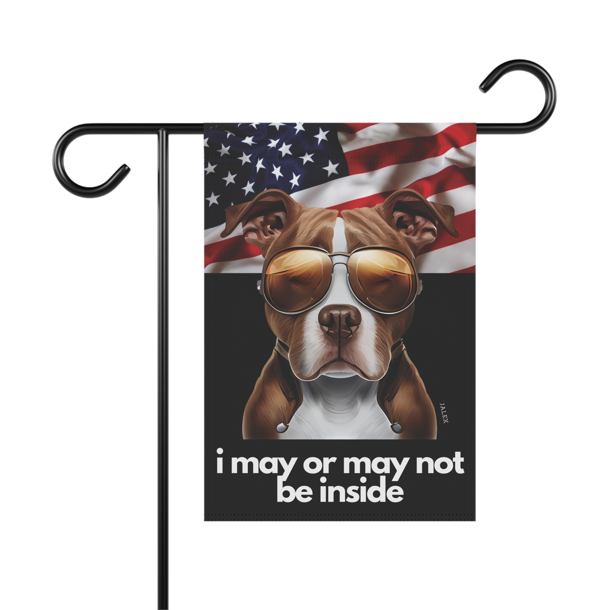 Pit Bull Flag, Garden Flag, I May or May Not Be Inside, Patriotic, USA, United States, American, House Flag, Banner, Printed Both - Image 2