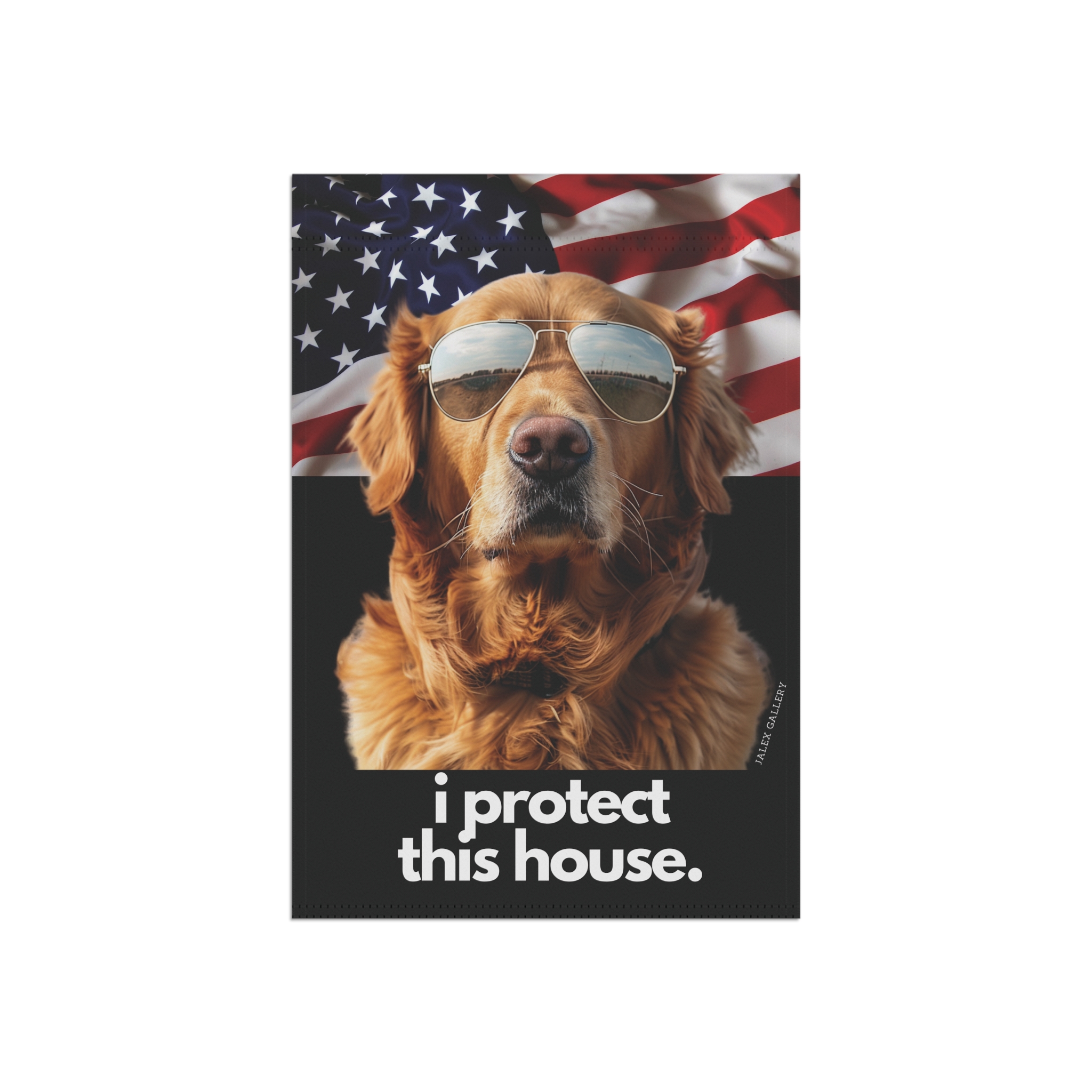 Golden Retriever Flag, Garden Flag, I Protect This House, Patriotic, USA, United States, American, House Flag, Printed Both Sides - Image 3