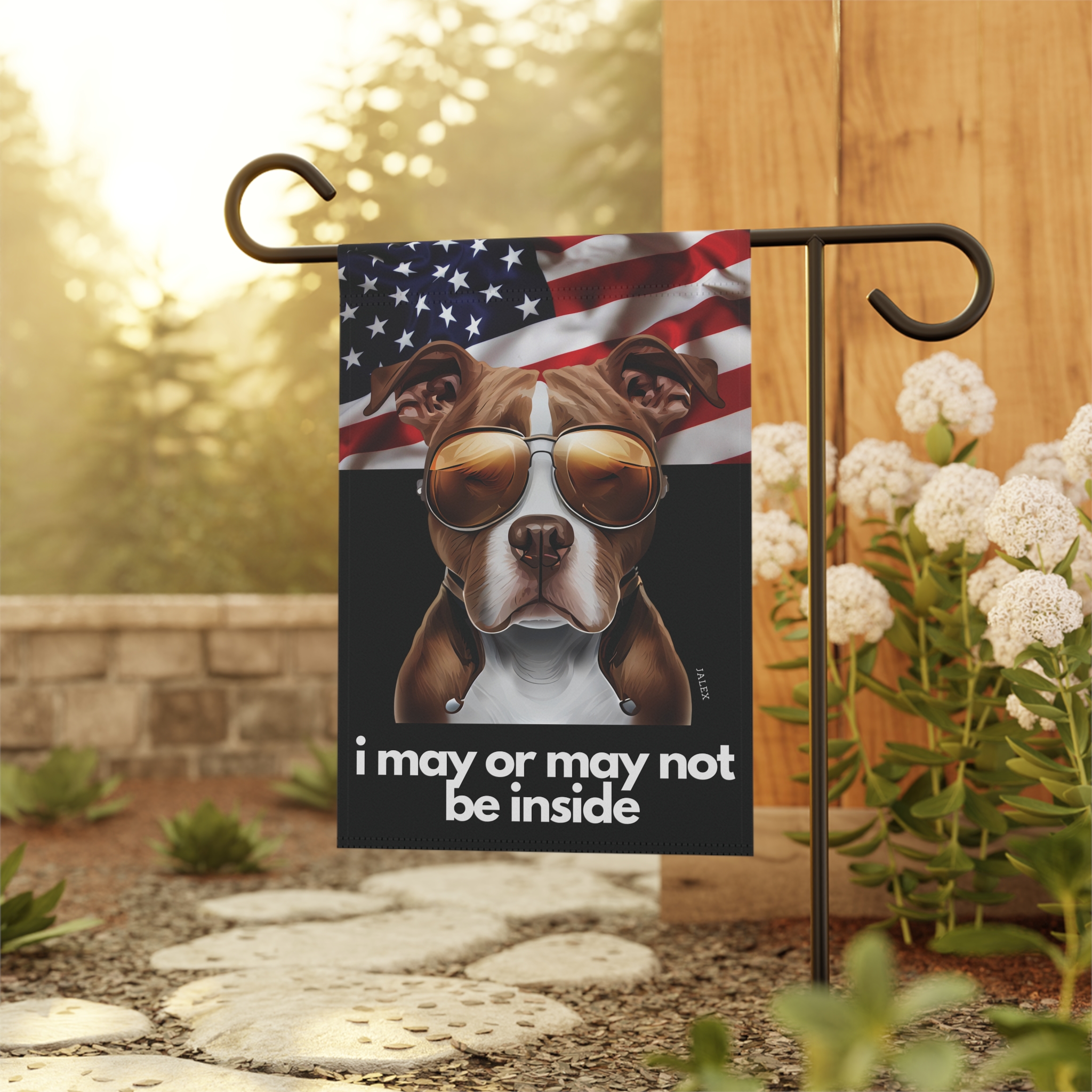 Pit Bull Flag, Garden Flag, I May or May Not Be Inside, Patriotic, USA, United States, American, House Flag, Banner, Printed Both - Image 5