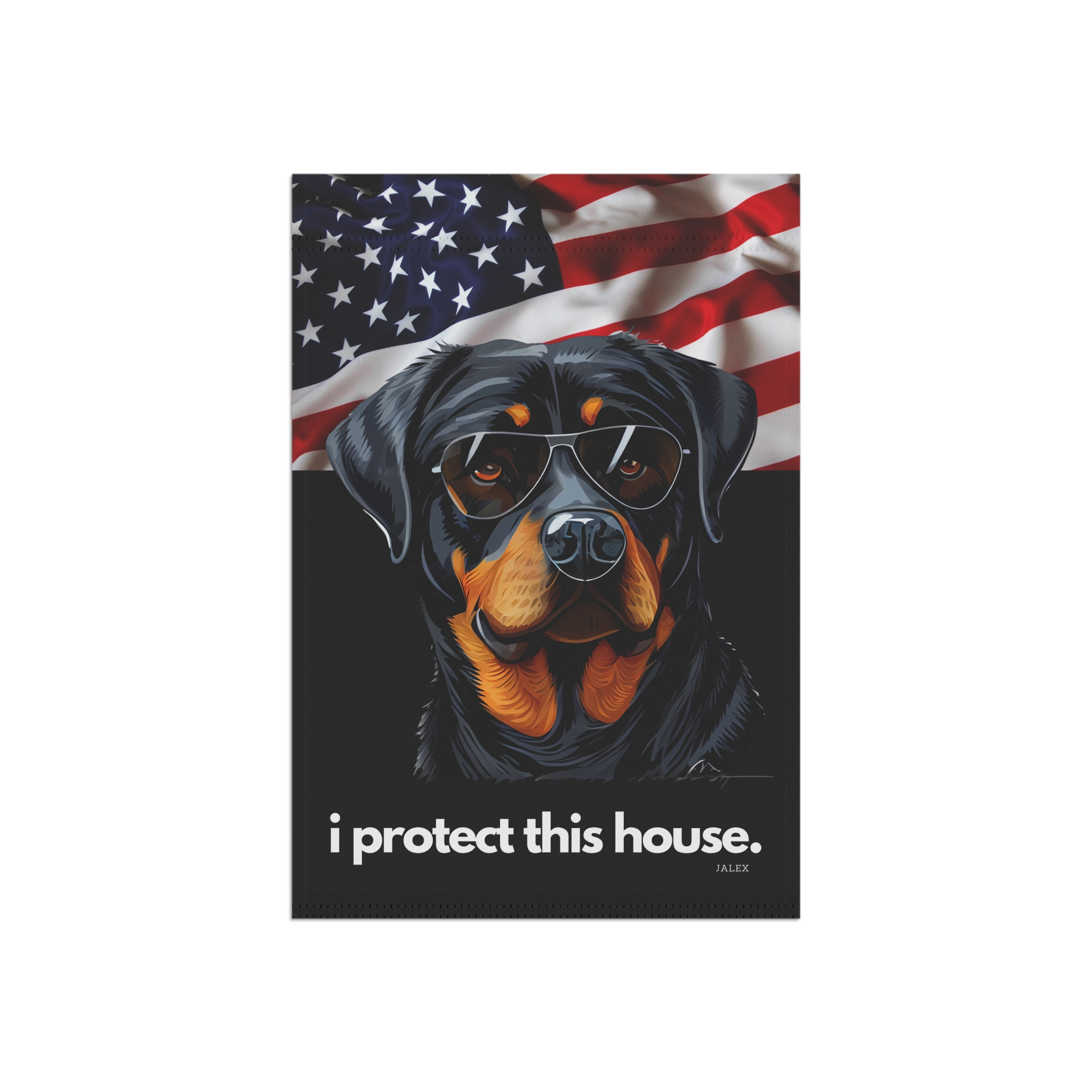 Rottweiler Flag, Garden Flag, I Protect This House, Patriotic, USA, United States, American, House Flag, Banner, Printed Bot - Image 3