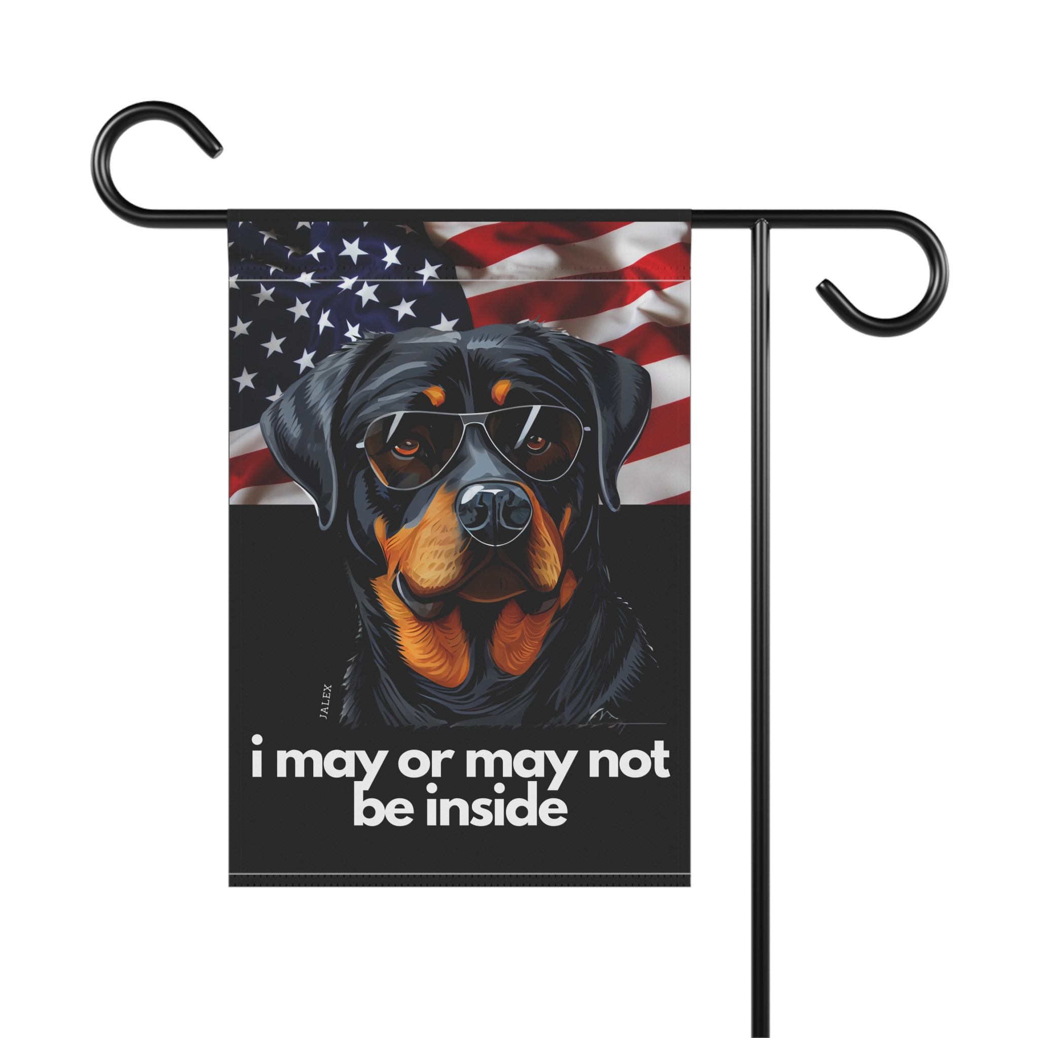 Rottweiler Flag, Garden Flag, I May or May Not Be Inside, Patriotic, USA, United States, American, House Flag, Banner, Printed Both Sides - Image 2